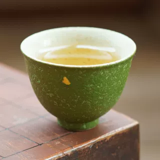 小青柑洒金小茶杯陶瓷女士个人专用主人杯高颜值品茗杯子家用茶具