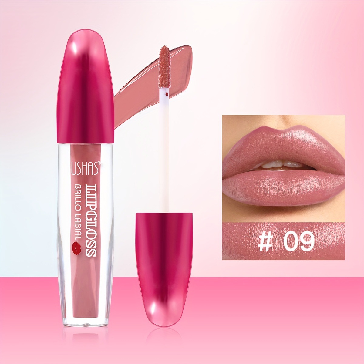 USHAS Europa y América Punto transfronterizo Brillo de labios Impermeable Hidratante Fácil de colorear Taza antiadherente Lápiz labial líquido de larga duración LG2540B