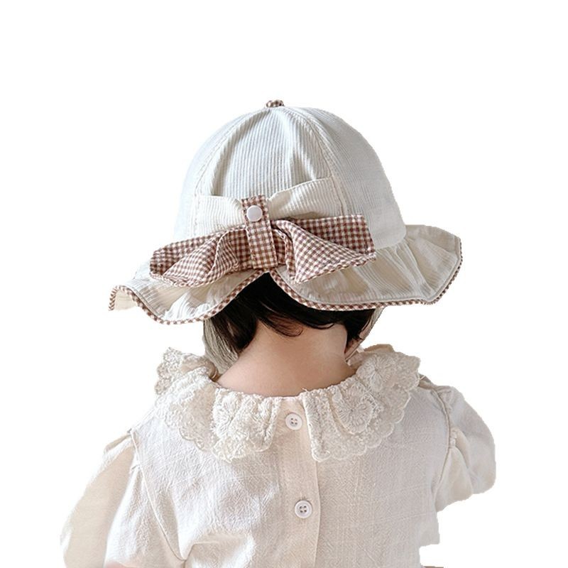 Sombrero para el sol para bebés, sombrero para niñas, primavera y otoño, estilo fino, chal de moda súper lindo, sombrero para el sol, sombrero de pescador de ala ancha ajustable