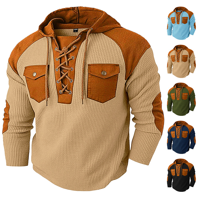 Nuevo transfronterizo Europa y América Amazon hombre nuevo primavera y otoño chaqueta encapuchada correa de bolsillo casual chaqueta de hombre