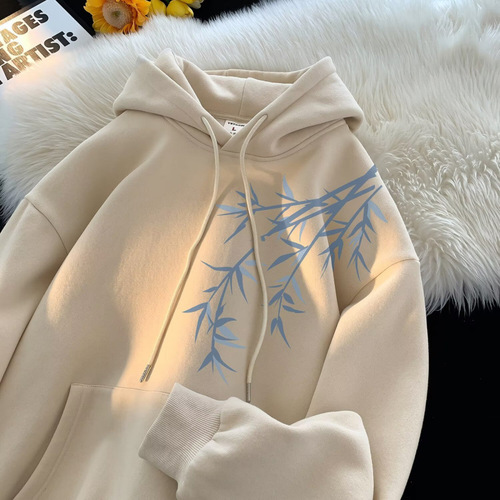 Youth Heavyweight Hooded Sweatshirt Men's 2024 Spring and Autumn Long-Sleeve Hooded Sweatshirt Trendy Ins American Streetwear Hoodie