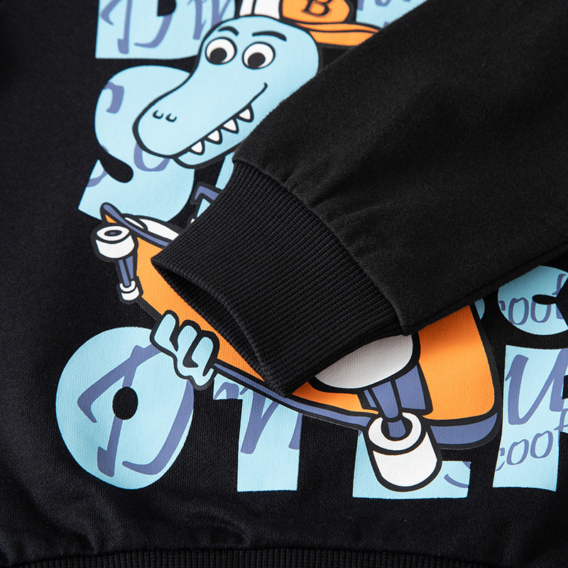 Sudadera de punto con cuello redondo estilo coreano para niños, con estampado de dibujos animados, novedad 2026, top de moda de una pieza para niños, venta al por mayor.