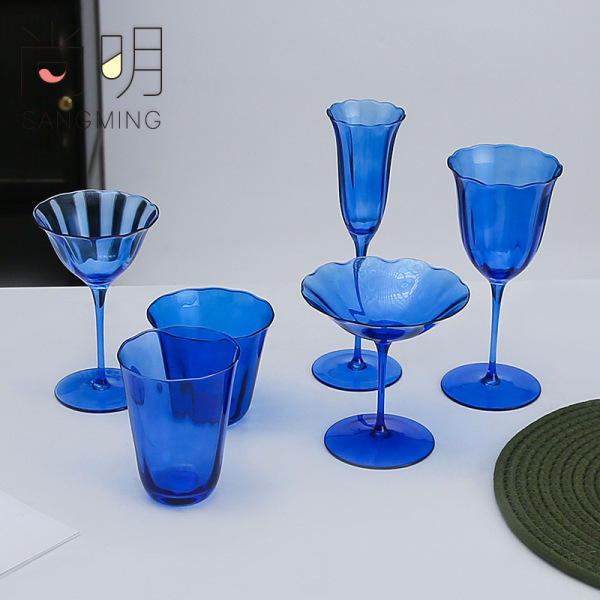 retro crystal wineglass
