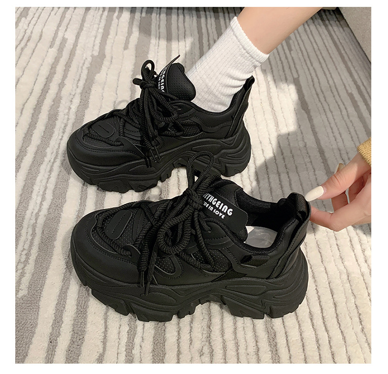 2023 autunno e inverno nuove scarpe da papà in vera pelle da donna Ins moda retrò peluche moda suola spessa scarpe da ginnastica_voghion.com
