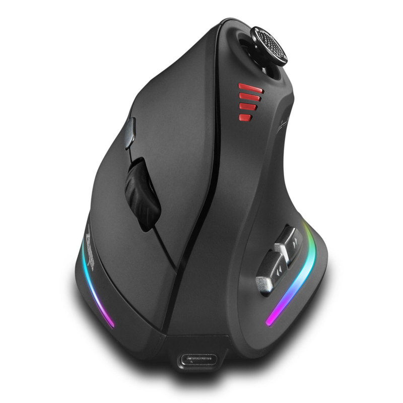 ZELOTESグリップ12キーワイヤレス三モード垂直ゲームマウスロッカー人間工学縦型マウス|undefined