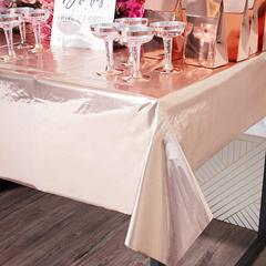 Cross-border PET glossy rose gold tablecloth birthday party party decoration 137*274 rose gold aluminum foil tablecloth