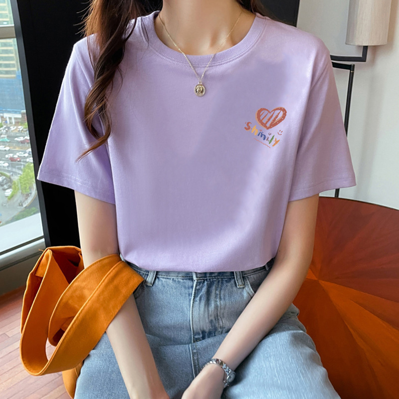 純綿半袖tシャツレディース2025夏新作ファッションブランド|undefined