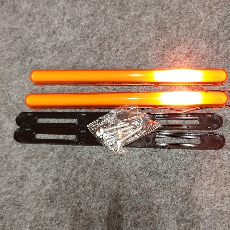 Car LED Daytime Running Lights 12V24V Universal High-Brightness White, Yellow, Red Dual-Color Turn Signal Brake Lights with Mounting Bracket, Waterproof