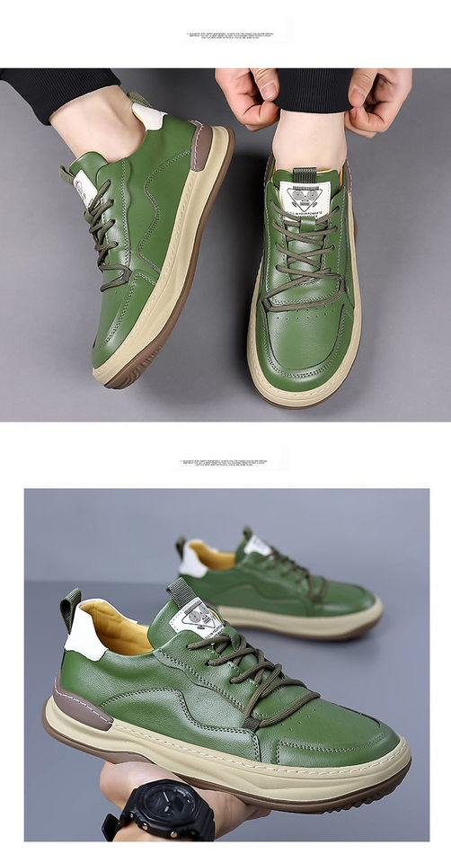 Giày sneaker nam da bò thật mũi tròn, đế bằng chống trượt, thoáng khí, phối đồ dễ dàng — Dép sandal -1 màu trắng, Dép sandal -1 màu đen, Giày bệt màu trắng, Giày bệt màu đen chi tiết 15