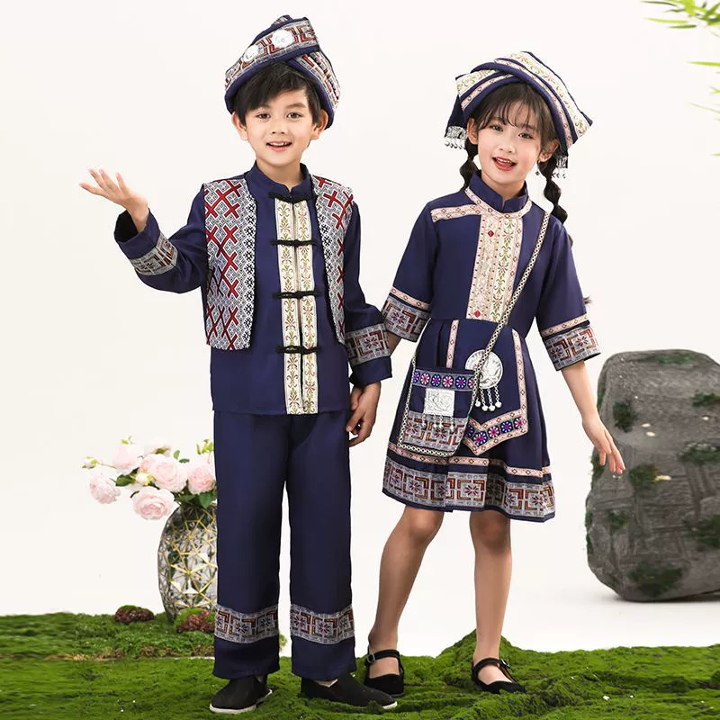 Новогодняя одежда для детей из числа меньшинств Гуанси-Чжуан