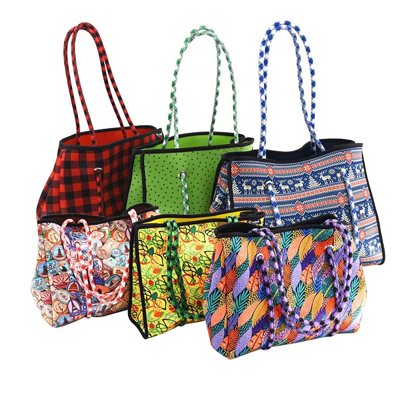 Production of Neoprene Beach Bags, Large Capacity Shopping Bags, Summer Travel Women's Handbags, Tote Bags, Shoulder Bags Production of Neoprene Beach Bags, Large Capacity Shopping Bags, Summer Travel Women's Handbags, Tote Bags, Shoulder Bags