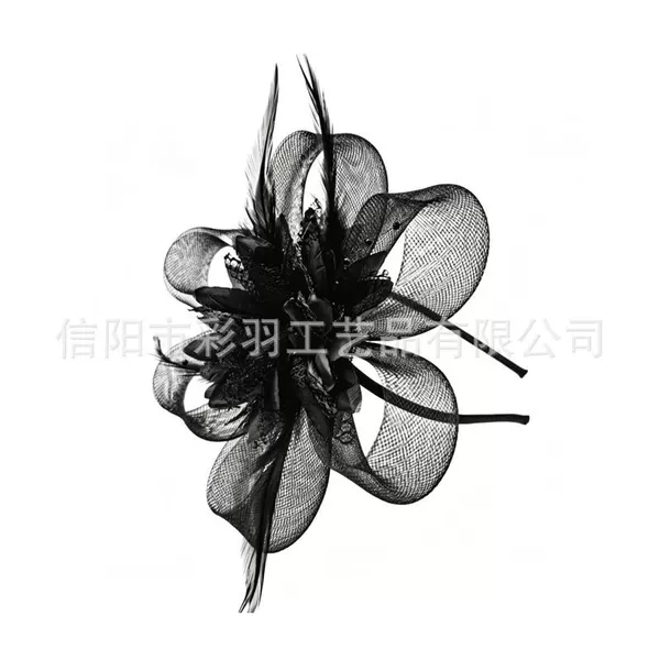 European and American Horse Racing Festival Party Mesh Feather Headpiece Bridal Wedding Tea Party Vintage Hair Accessory Hairpin Hairband Headpiece
