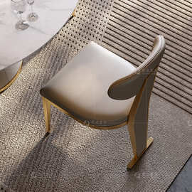 定制轻奢餐椅家用现代简约设计师餐桌椅组合创意休闲皮艺化妆凳子