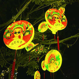 古风国潮圆盘灯户外防水装饰挂树灯街道布置景观灯led灯国潮风