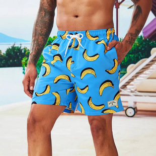 Summer Beach Pants Men's Large Size Quick-Drying Loose Thin Five-Point Men's Shorts Sports Casual Floral Pants Amazon