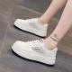 Genuine Leather Breathable Mesh Platform White Shoes Women's 2025 Spring and Summer New All-match Height-increasing Casual Sports Women's Shoes