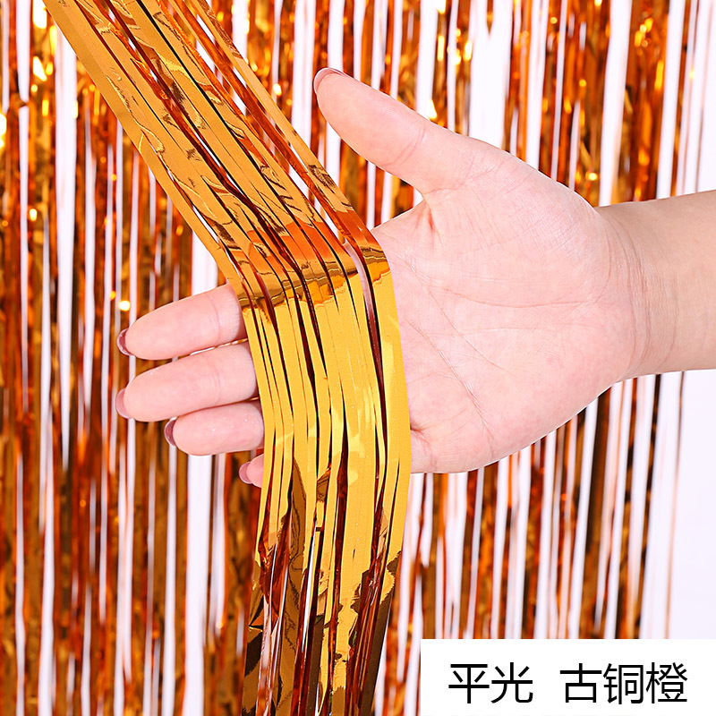 Nueva tira vertical láser de Amazon 2 metros cortina de seda de lluvia decoración pared de fondo fiesta de cumpleaños conjunto de festivales de Navidad