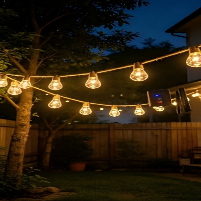 Outdoor Waterproof Atmosphere Light String Solar Garden Copper Wire Light Christmas Led Bulb Light