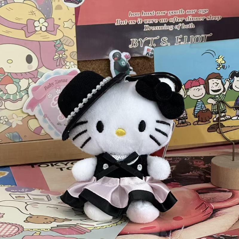 秋季新款格子礼帽kitty公仔钥匙扣星星挂件挂饰包包少女心可爱毛|undefined
