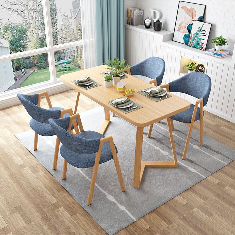 Mesa de comedor nórdica, mesa de comedor rectangular moderna y simple para casa pequeña