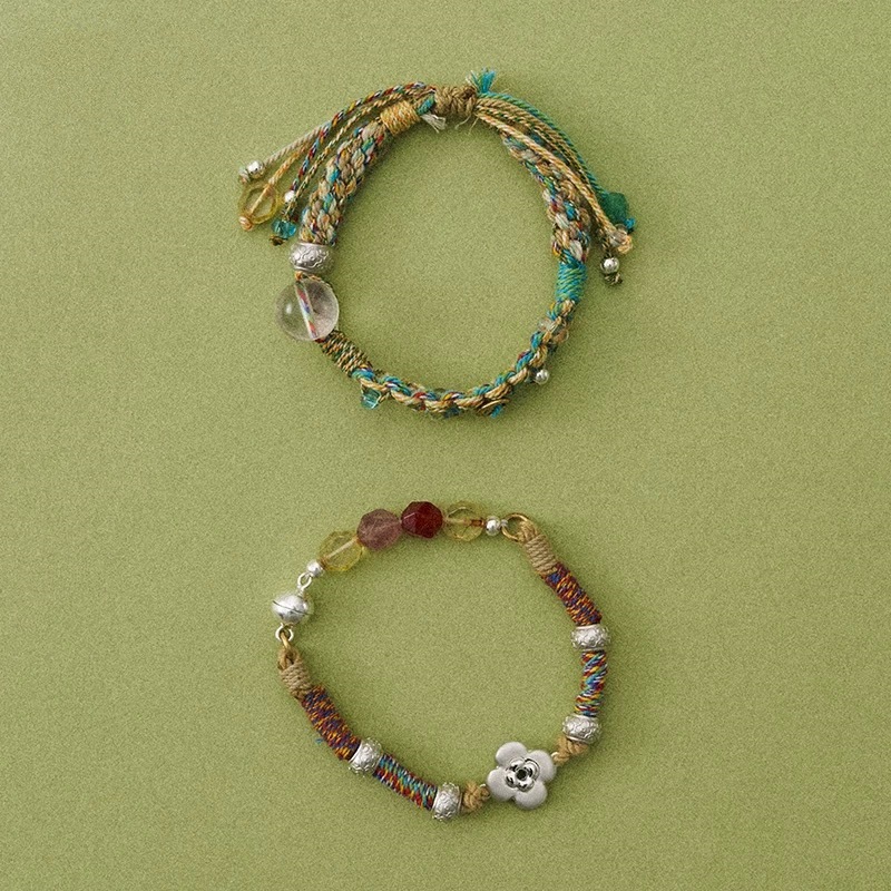 Bracciale artigianale perline stile giungla giardino monet_voghion.com
