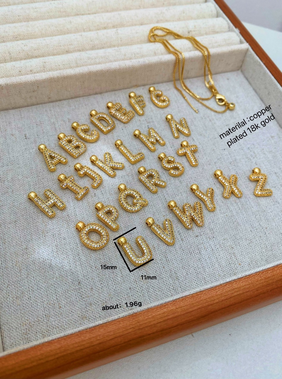 3g Weight Pendant Jewelry Making Type 1 Piece Copper Letter Pendant
