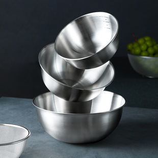 Kitchen Cuisine Stainless Steel Bowl for Kneading Noodles and Basins Large Bowl for Salad Bowl for Baking and Preparing Vegetables for Beating Eggs and Deepening Steel Bowl