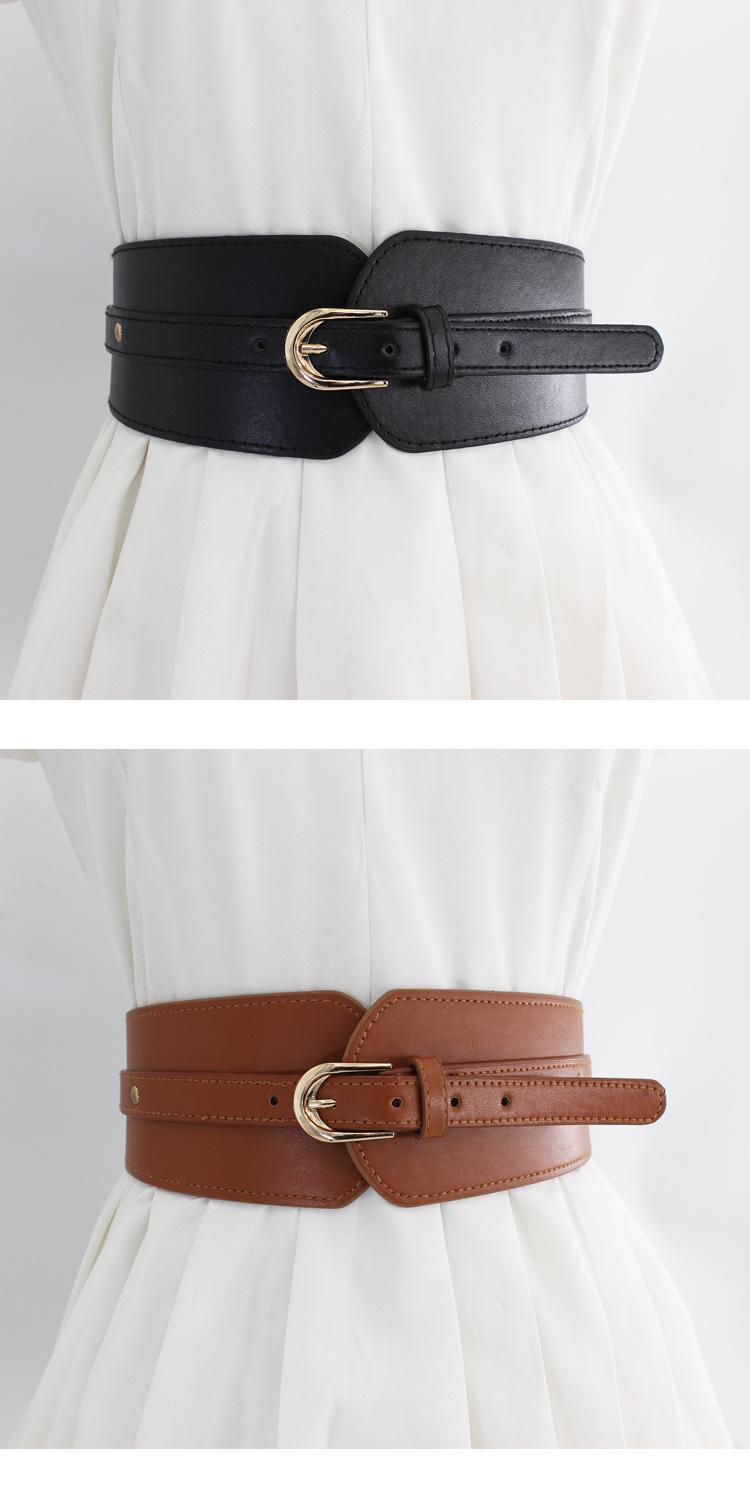Nuova cintura per le donne con un senso di lusso in autunno e inverno, elastico e largo cinturino, abito esterno decorativo, gonna con cintura alla moda_voghion.com