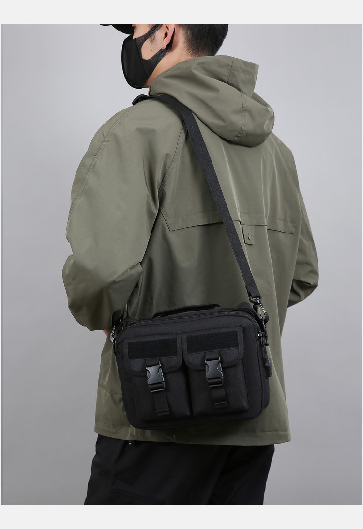 Single-shoulder bag, outdoor tactical multi-functional USB charging crossbody bag, military camouflage backpack, travel outdoor cycling bag undefined