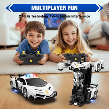 变形金刚玩具变形机器人儿童玩具遥控车警车变形车批发亚马逊跨境