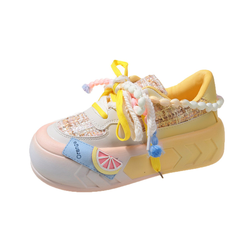 Primavera 2024 Nuevos zapatos blancos de dopamina zapatos casuales cómodos de suela gruesa para mujer joven de moda Zapatos de mesa