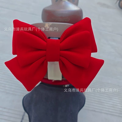 Helmet Decorations Cartoon Bow Motorcycle Electric Vehicle Helmet Accessories Multi-Color Bow Ready Stock Wholesale (Motosiklet dəbilqələri) - section-b-red