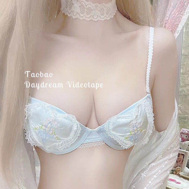 花殿寓言~法式宫廷风刺绣少女爱心蕾丝复古日系小胸文胸内衣套装|undefined