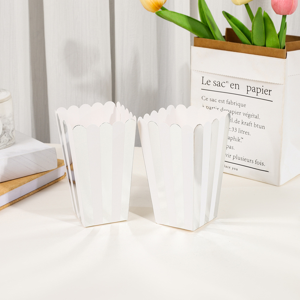 은색 세로 줄무늬, 7*5*12cm, 흰색 판지 250g