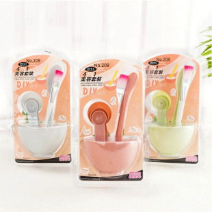 Ladies DIY beauty tools stick brush measuring spoon makeup mask bowl four-piece beauty makeup suit wholesale