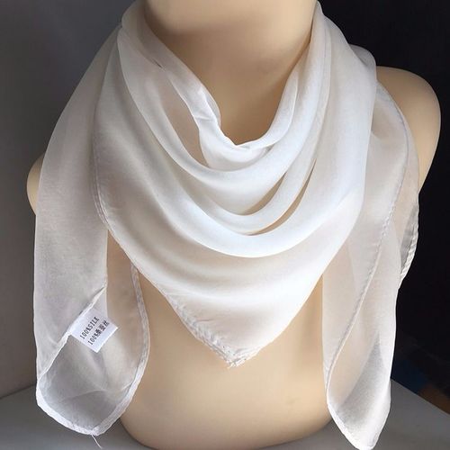 Triangle scarf for neck, thin, silk fashion, stylish, cute, spring and summer red square, versatile, chiffon decorated, cotton