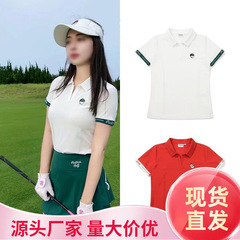 韩国高尔夫女士夏季新款POLO户外运动休闲轻薄速干透气百搭短袖