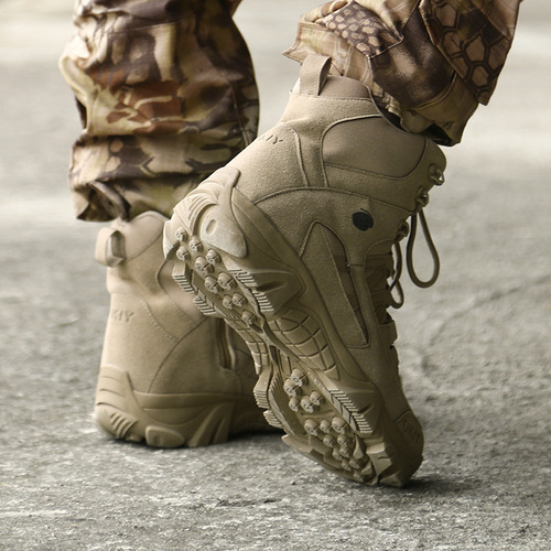 Seasonal Military Boots Special Forces Hiking Boots Outdoor Waterproof High-Top Desert Boots Tactical Boots Large Size Military Shoes Men's Workwear