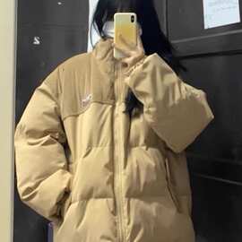 灯芯绒拼接棉服女秋冬新款韩版学生宽松加厚面包服棉袄外套ins潮