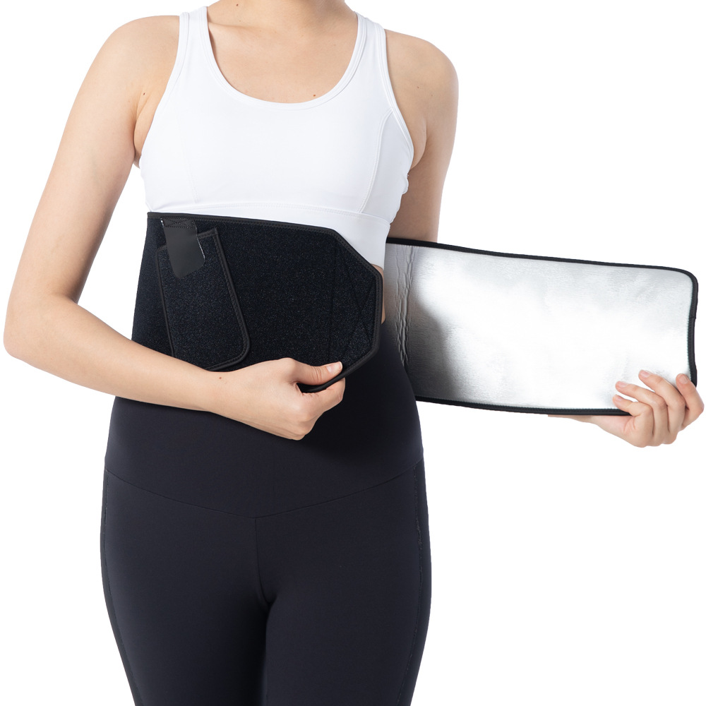 银离子暴汗腰带OK布黏贴调节健身跑步运动护腰带发汗束腰带银涂层