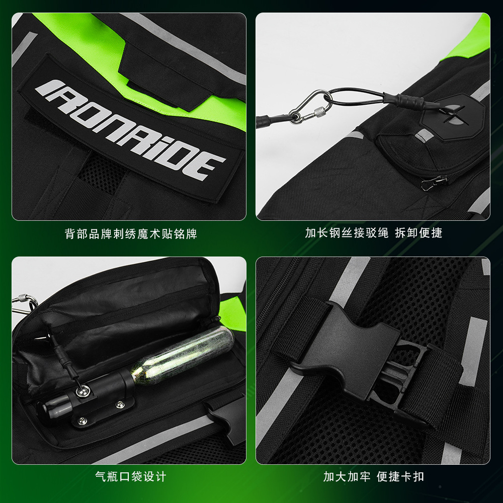 Nuevo chaleco airbag de segunda generación, chaleco de seguridad, chaleco protector, anticaídas, resistente al desgaste, equipo de motociclismo inflable.