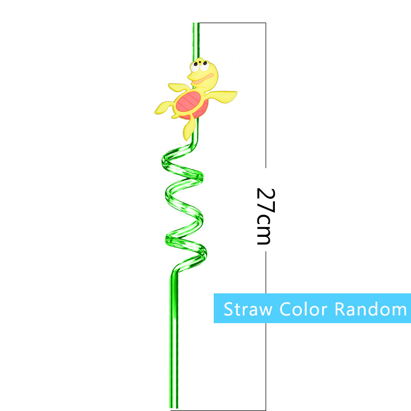 Amazon transfronterizo submarino de dibujos animados de plástico biológico paja mundo submarino Niños Accesorios de dibujos animados fiesta pequeño regalo