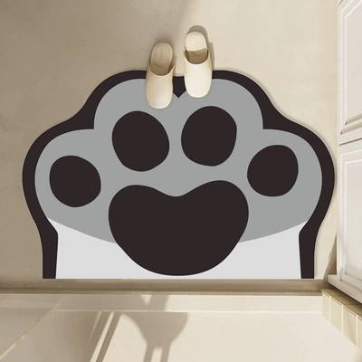 Cartoon car diatom mud floor mat absorbent bathroom non-slip mat bathroom quick-drying entrance door floor mat can be cut (Avtomobil döşəmə paspasları) - bear-paw-40-60cm-diatom-mud