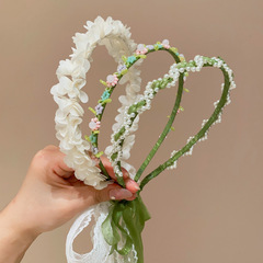 Children's wreath hair clip for little girls, forest system, fairy-like braided hair clip, for girls, pearl flower hair accessory, new style, does not tighten hair.