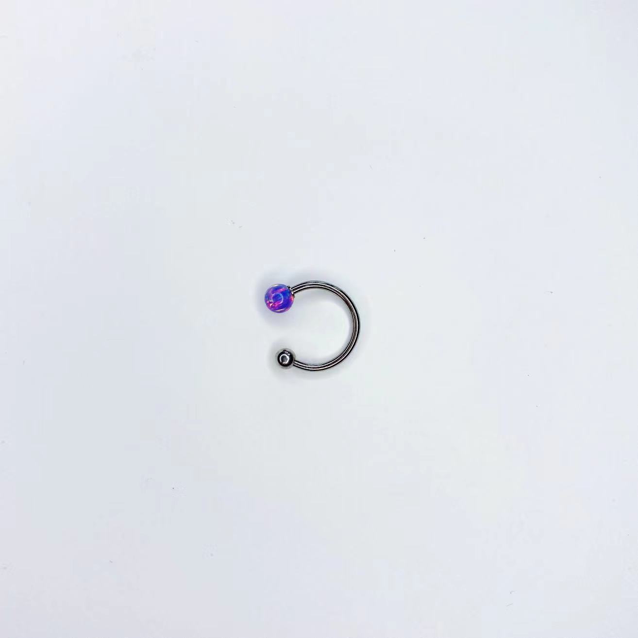 Opal Lip Ring Horseshoe Ring 316L Surgical Steel Lip Piercing Jewelry 12mm 1.2mm detail image 14