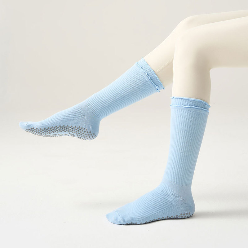 New cross-border product: lace round-toe yoga socks for women, cotton long Pilates socks, training fitness elastic compression socks New cross-border product: lace round-toe yoga socks for women, cotton long Pilates socks, training fitness elastic compression socks