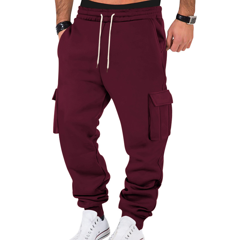 Transfronterizo otoño-invierno pesado americano pantalones de trabajo hombres transfronterizos de lana de bolsillo de bolsillo de bolsas deportivas casuales piernas pantalones de pila