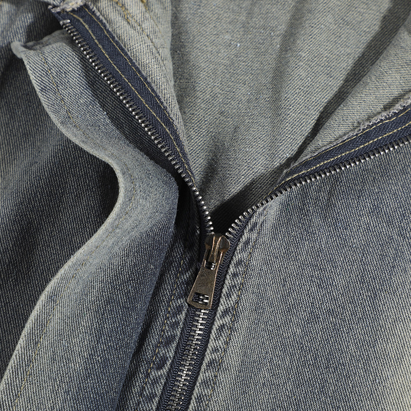 Comercio exterior chaleco de vaqueros con capuchón hombre y mujer primavera y otoño chaleco corto de tamaño grande con sombrero casual con hombros sin mangas