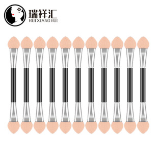 Disposable Aluminum Tube Double-Ended Eyeshadow Stick, Nail Art Blending and Contouring Brush, Beauty Tool, Eye Makeup Brush, Cross-Border Exclusive Supply