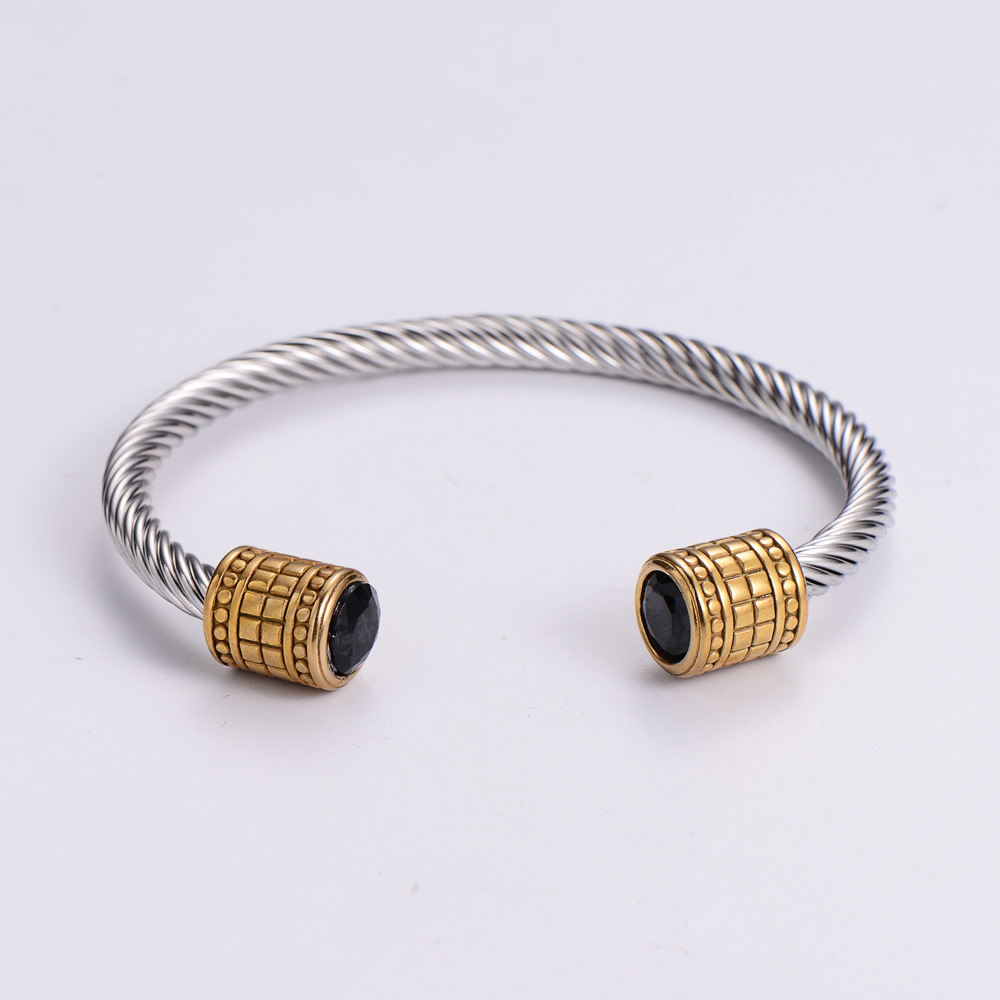Simple Style C Shape Titanium Steel Bangle Plating Stainless Steel Bracelets